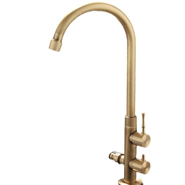 Outdoor courtyard all-copper antique single-cooling faucet, anti-freezing, retro washbasin, laundry sink, and sink dual-purpose faucet Item Picture