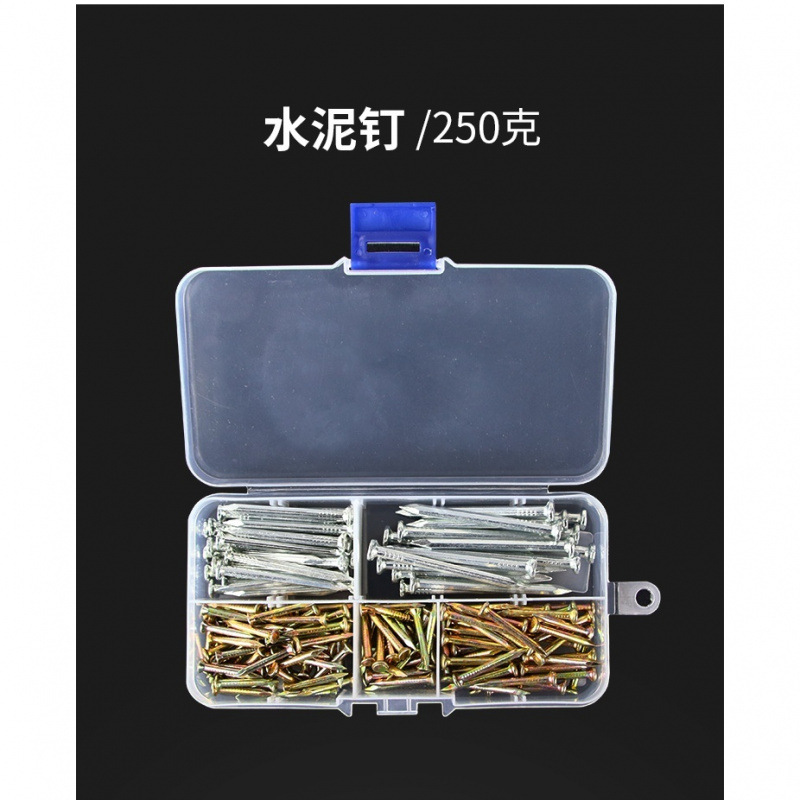 Household nail sets: hard cement, steel nails, painting nails, wood, iron nails, decoration tools, ultra-fine wood boards, small sizes details Picture