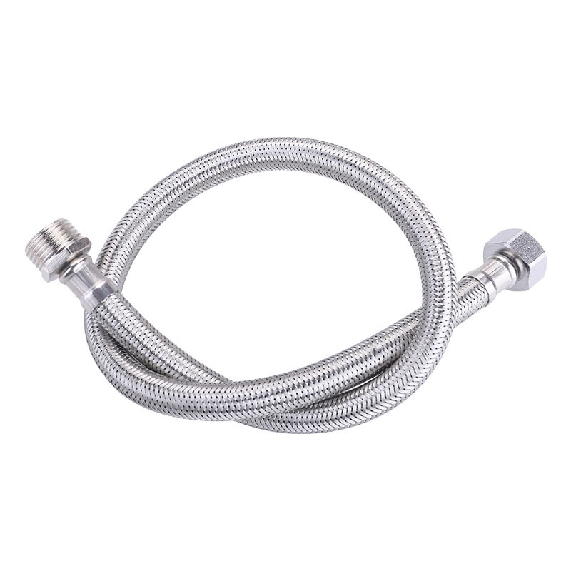 304 stainless steel wire 4-inch inner and outer thread water inlet braided hose for water heater faucet extension explosion-proof extension hose Specification drawing