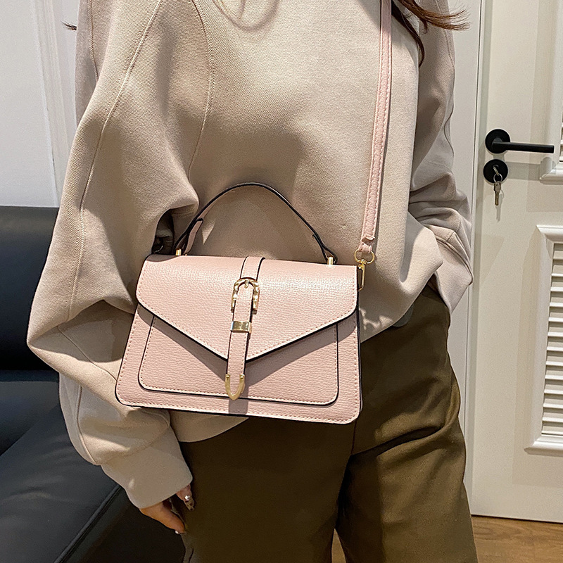 Retro 2024 new style, fashionable, casual, simple and casual, with belt decoration, single-shoulder, crossbody and hand-carry women's small square bag Specification drawing