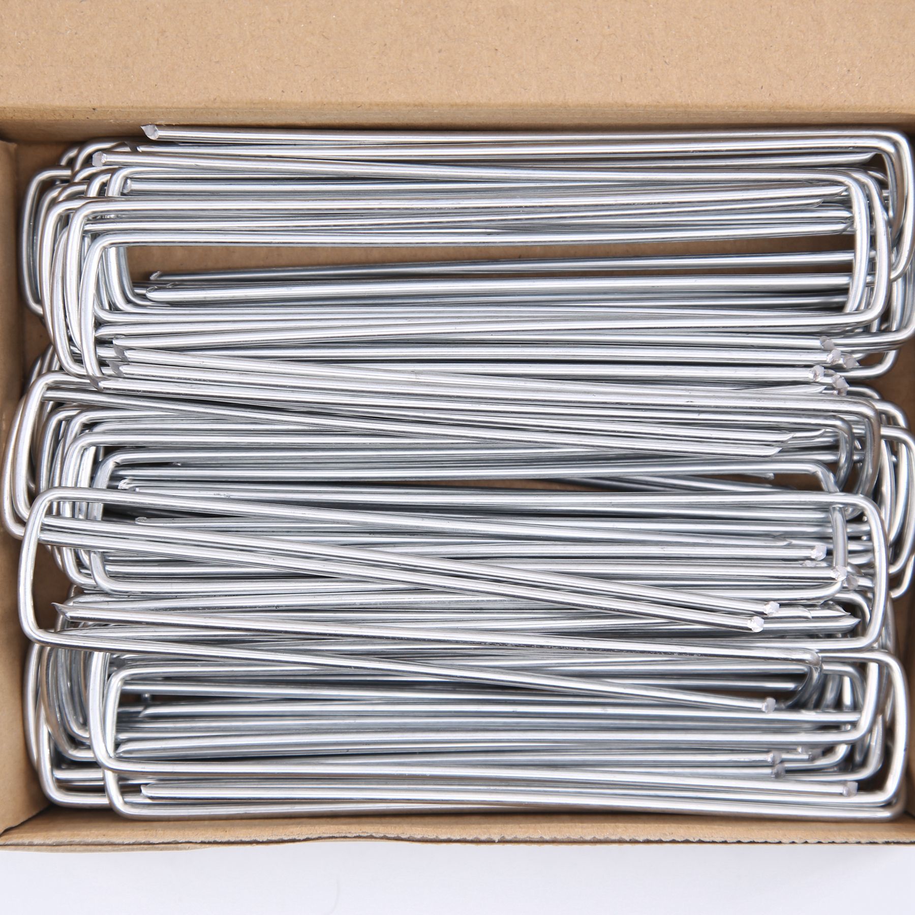 Artificial turf fixed nails, lawn U-shaped nails, anti-grassland fabric nails, slope protection three-dimensional net fixed nails, galvanized ground nails details Picture