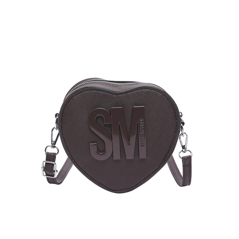 The new Spring 2025 ins heart-shaped bag is a trendy and stylish single-shoulder crossbody bag with a textured lettered cross-border fashion heart-shaped bag Item Picture