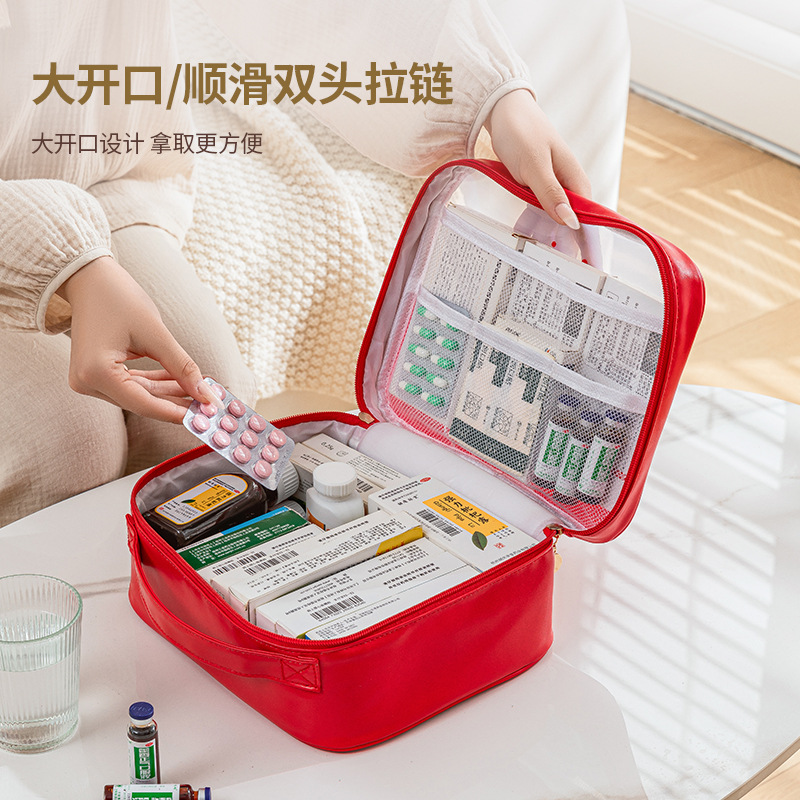 Transparent waterproof medicine bag, portable medical bag, travel portable first aid bag, visible medicine storage bag, home medicine bag details Picture