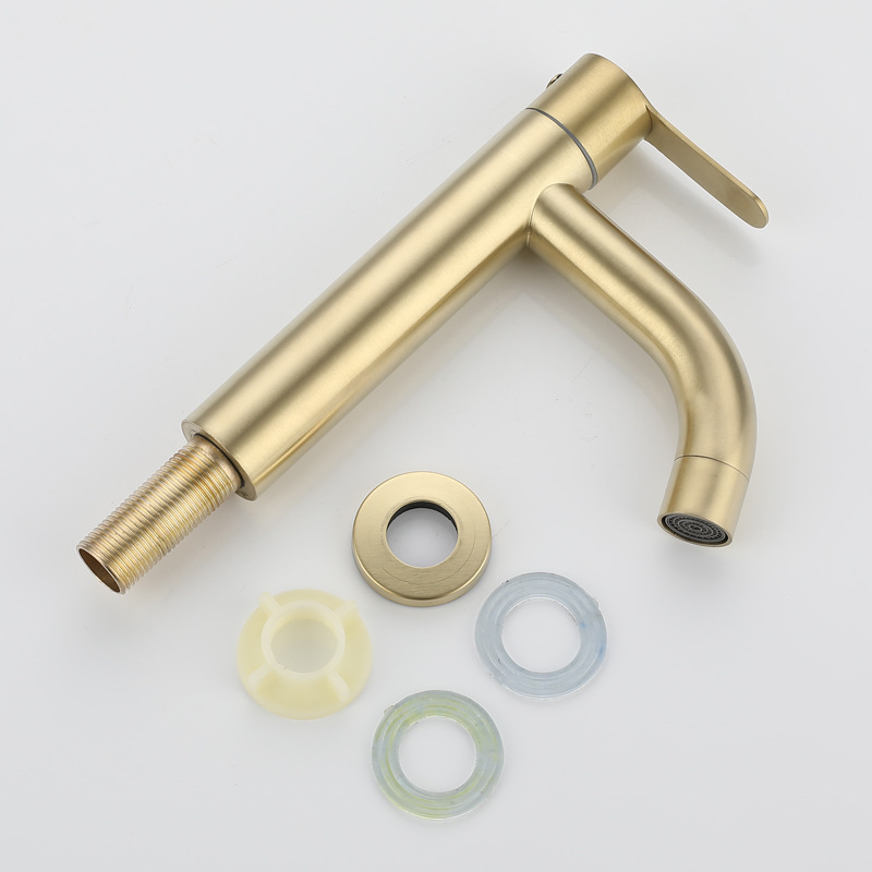 Gun gray brushed gold black washbasin, washbasin, single cold faucet, pvd electroplated cross-border Application Scenario