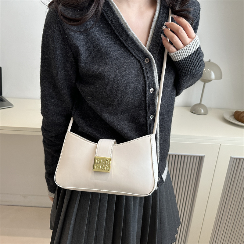 Retro baguette bag, underarm bag, women's bag, Spring 2025 new retro and fashionable single-shoulder bag, versatile crossbody women's bag Specification drawing