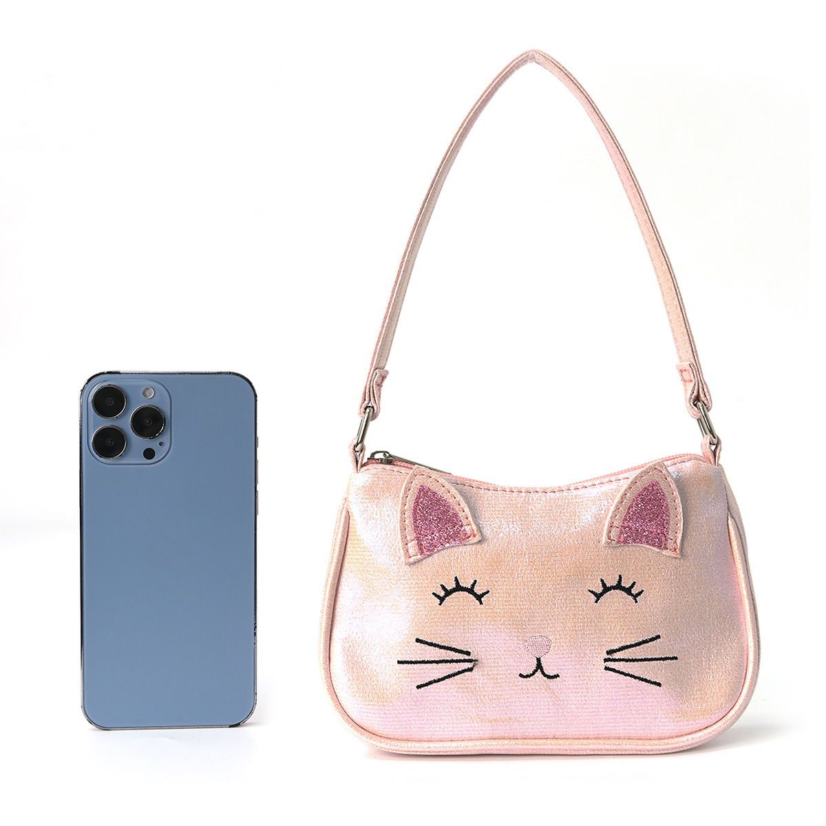 Mini and cute cat-embroidered handbags for children and girls are suitable for little girls, kindergartens, primary school students, and daily outdoor trips Item Picture