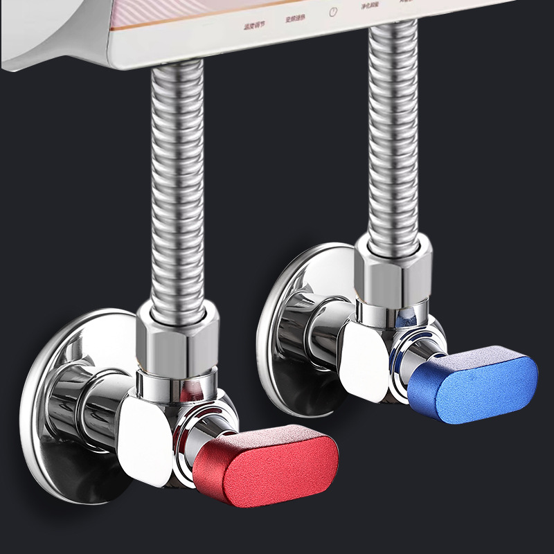 All-copper triangle valve switch hot and cold water ball valve, large flow straight-through switch valve, gas water heater valve, Angle valve Application Scenario