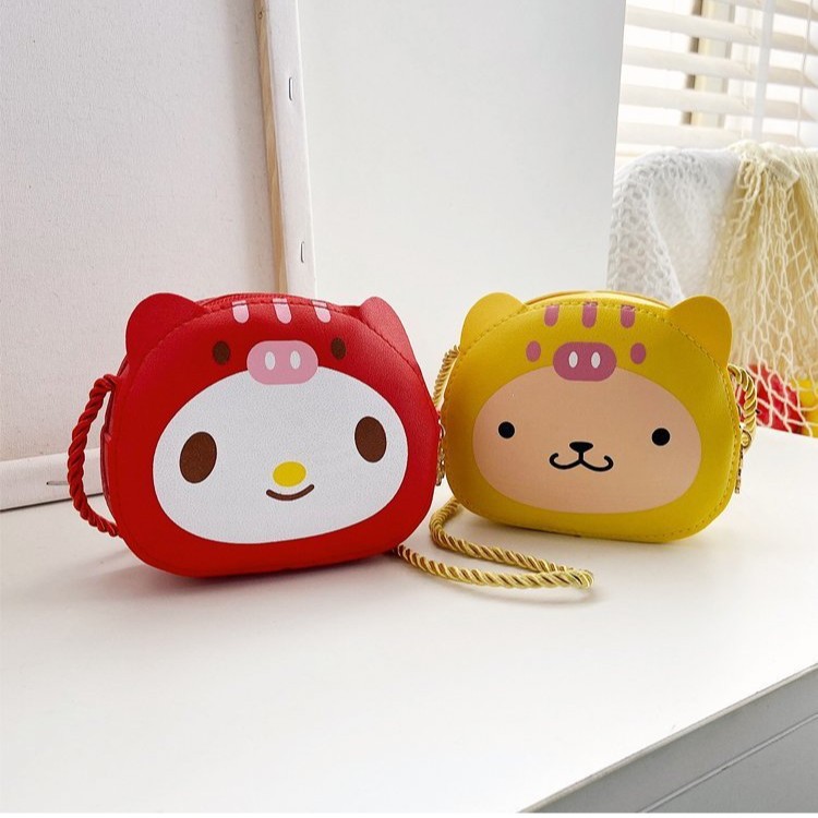 In 2024, there will be casual children's crossbody single-shoulder bags, cute cartoon mini bags, pu popular and internet-famous little cats full figure