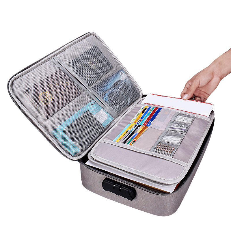 Multi-layered certificate storage bag, multi-functional archive receipts, A4 important documents, household register organization bag, document storage box details Picture