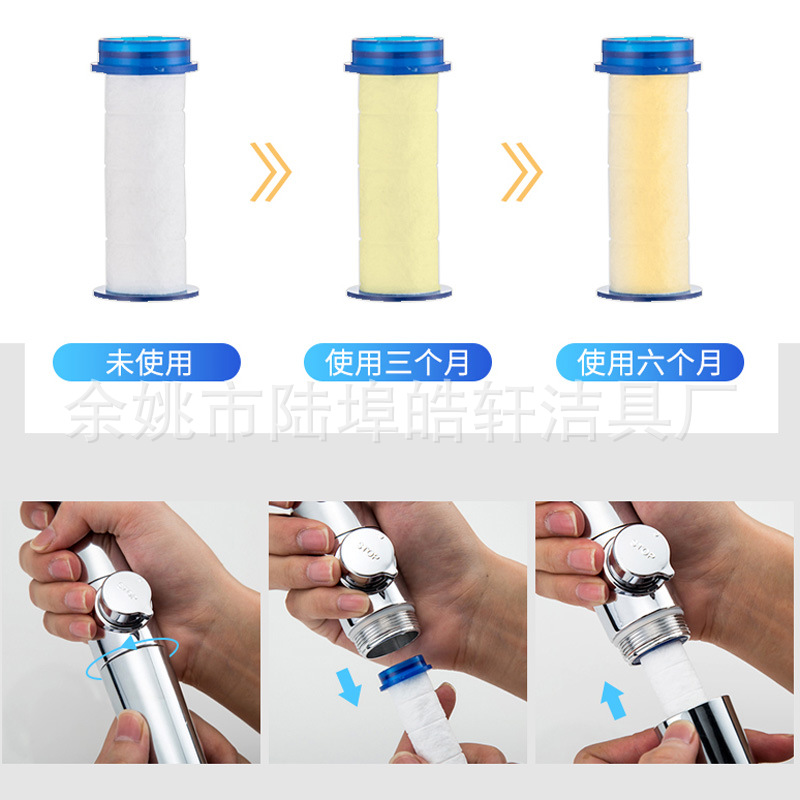The pp cotton filter core for the showerhead, the pressurized nozzle, filters impurities, and the water purifier can be replaced to purify water quality Application Scenario