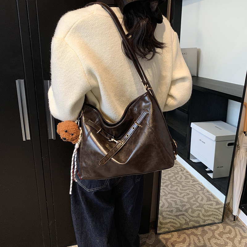The minimalist Maillard large-capacity women's bag for 2024, a new casual and versatile backpack, tote bag, and a stylish and stylish commuter bag Specification drawing