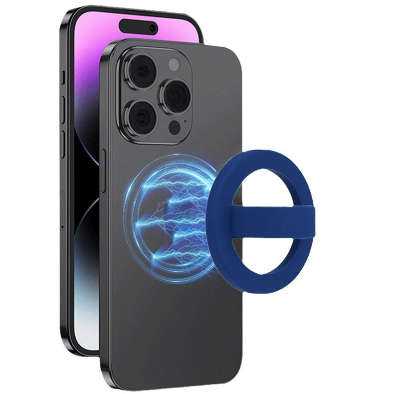 The new creative silicone magnetic ring buckle universal phone stand is suitable for the back sticker stand of Apple and Android phones Item Picture
