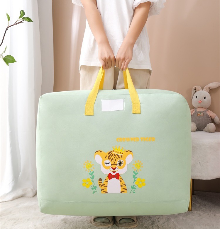 Large-capacity cotton quilt and clothing storage bags, giant hand-held storage bags, cartoon children's luggage bags, moving packing bags full figure