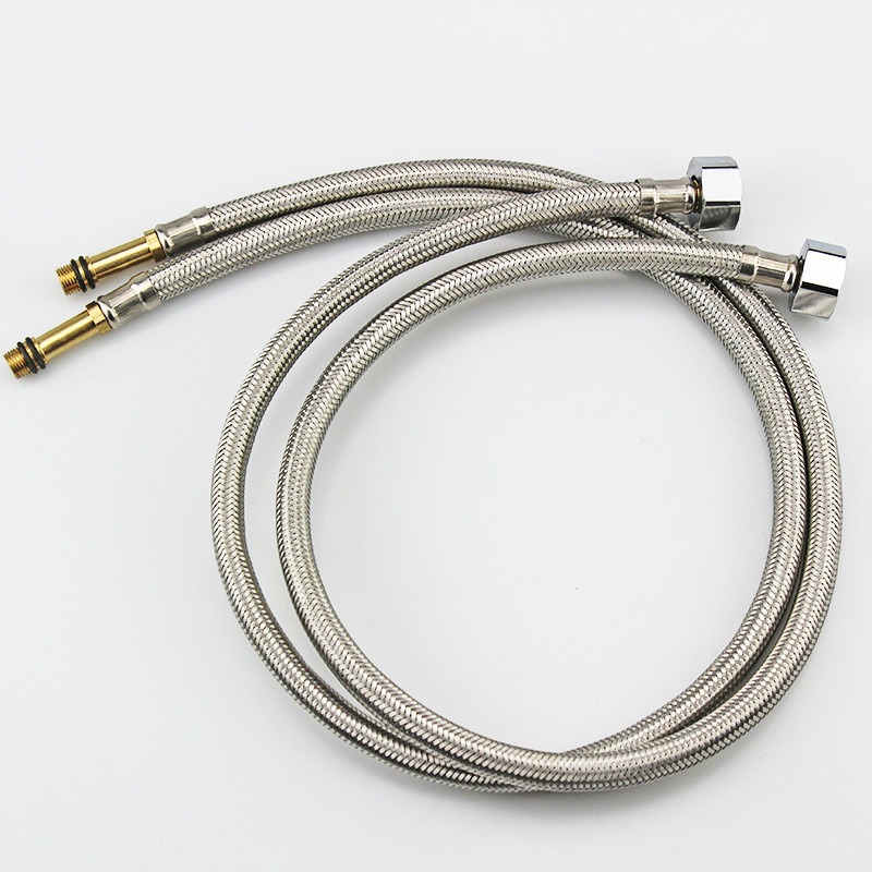 Faucet hose, cold and hot water inlet pipe, 304 stainless steel braided water supply pipe, household extended pointed connection pipe details Picture