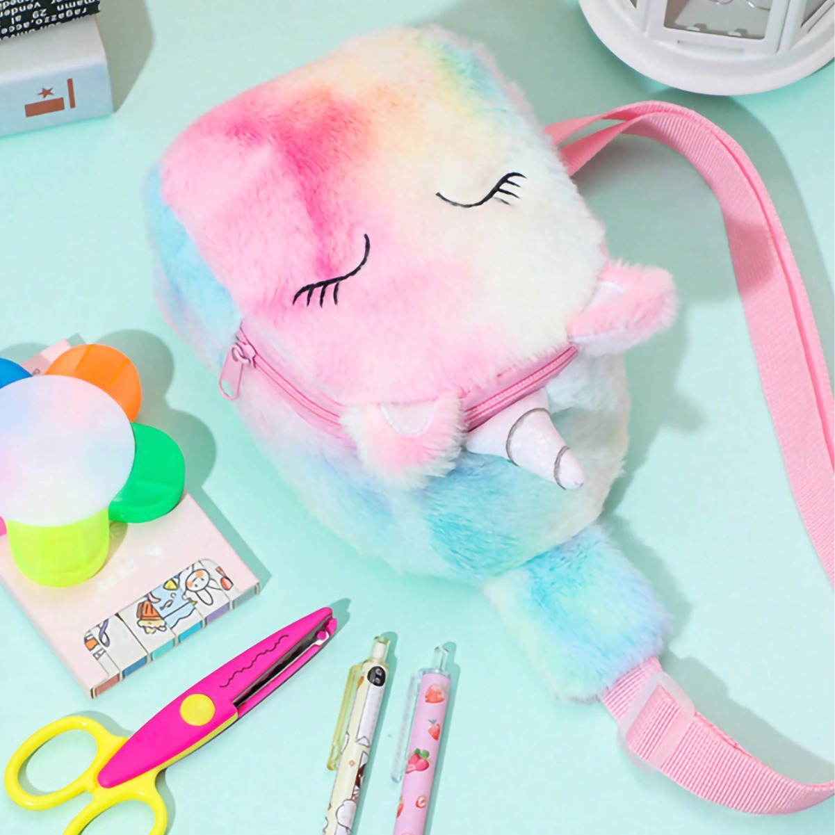 New cross-border unicorn cartoon children's chest bag, single-shoulder bag, crossbody bag, cute girl's small change backpack, chest bag details Picture