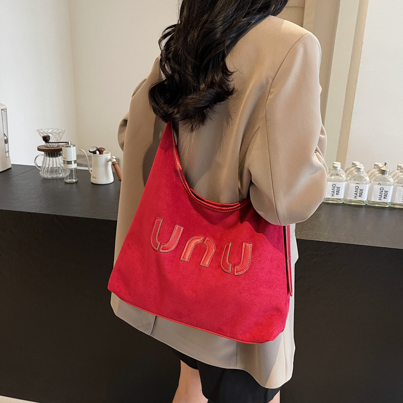 Cross-border casual retro large-capacity bag for women 2024 new autumn and winter, high-end single-shoulder crossbody bag tote bag details Picture