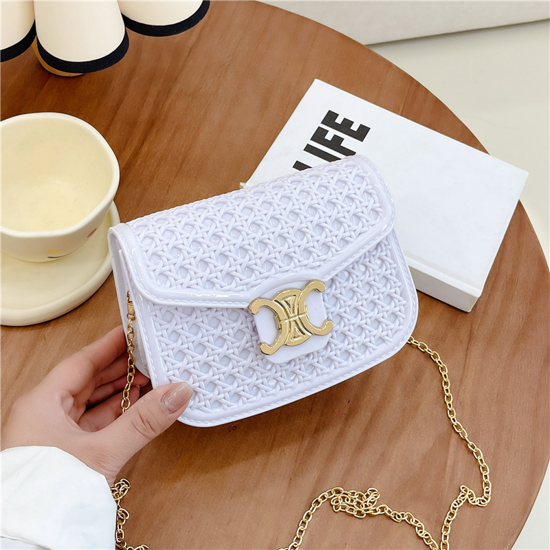 Summer foreign trade live-streaming bestseller Women's bag 2025 New PVC woven pattern jelly bag simple single-shoulder crossbody small bag Item Picture