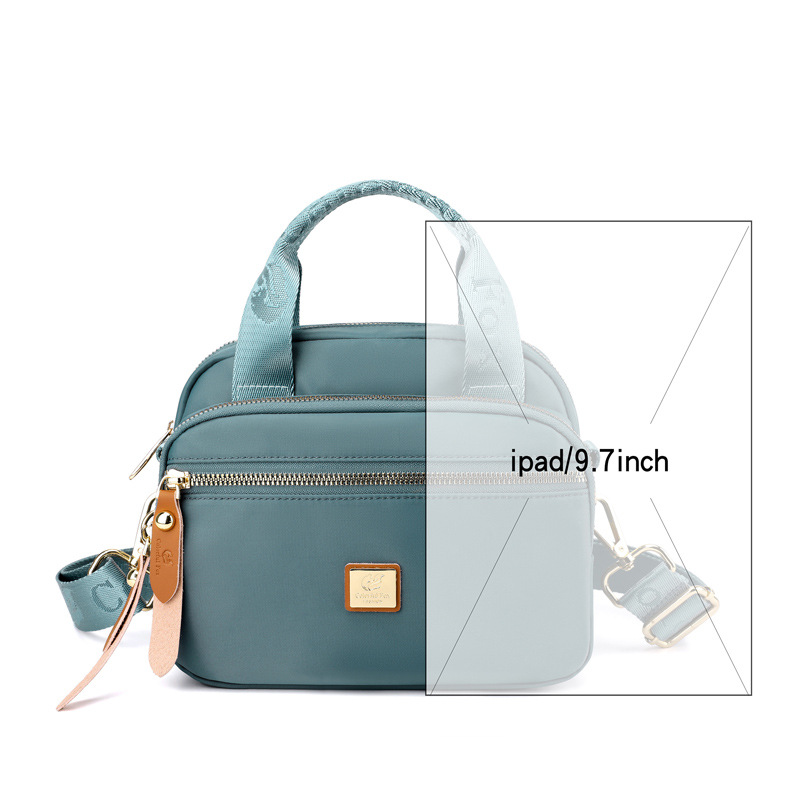 Colorful Fox's new women's trendy single-shoulder bag, fashionable and simple multi-layer crossbody bag, water-resistant nylon bag Item Picture