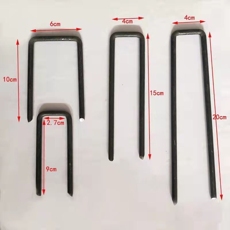 Engineering nails, U-shaped ground nails, construction site highway and railway U-shaped nails, geogrid ground nails, three-dimensional net nails, U-shaped fixed nails Item Picture