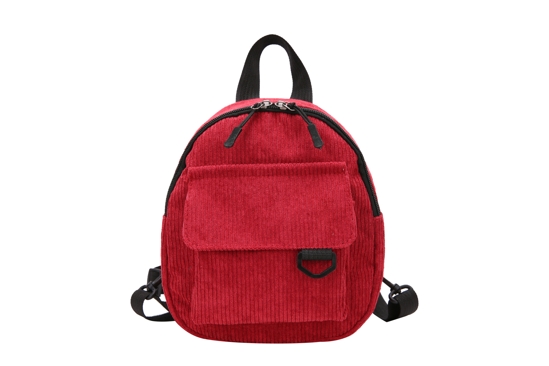 Korean-style casual, versatile, simple and retro corduroy solid color Japanese children's backpack, student schoolbag, women's backpack Item Picture