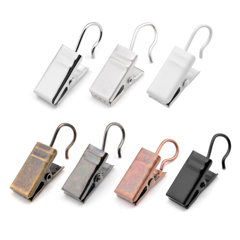 Cross-border sales of metal hook curtain clips in 7 colors with multiple color options. Available curtain accessory clips in stock full figure