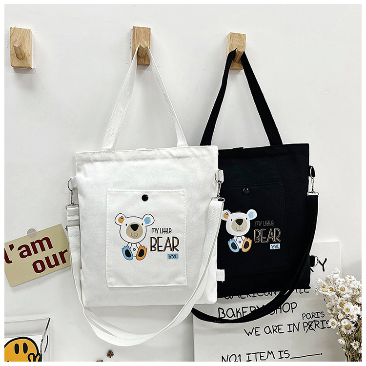 2025 New high-appeartion-level single-shoulder tutorial bag, fashionable and simple canvas crossbody bag, class tutorial student single-shoulder bag details Picture