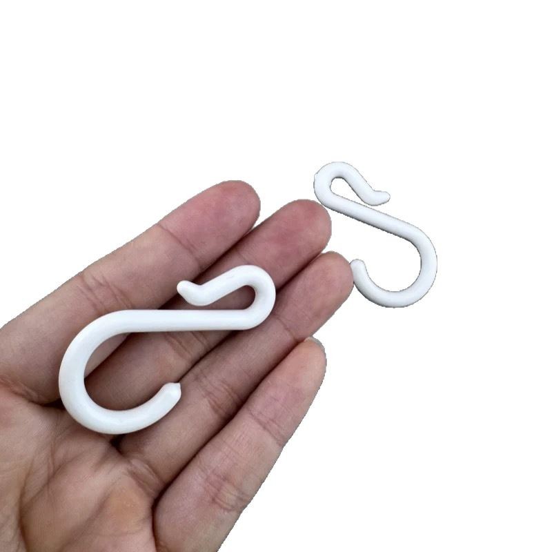 Curtain track plastic hooks, dormitory fabric curtain hooks, large S hooks Item Picture