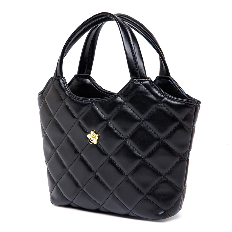 2025 Summer new style basket bag, single-shoulder bag, pu bag, checkered bag, crossbody bag, women's bag, British style details Picture