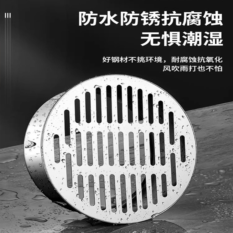 304 stainless steel flat floor drain, card-type balcony and rooftop anti-clogging circular outdoor rainwater hopper large floor drain Specification drawing
