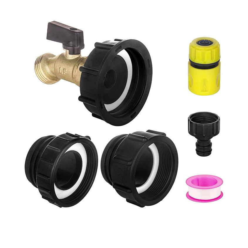 Cross-border American standard IBC Tote water tank accessories Garden hose adapter suitable for IBC containers brass faucets details Picture