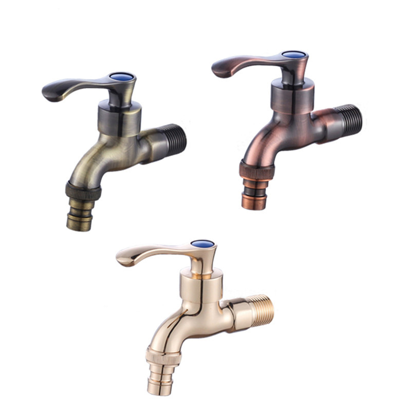 Cross-border antique zinc alloy antique faucet, wall-mounted single-cooling quick-opening small faucet, mop sink, washing machine faucet Item Picture