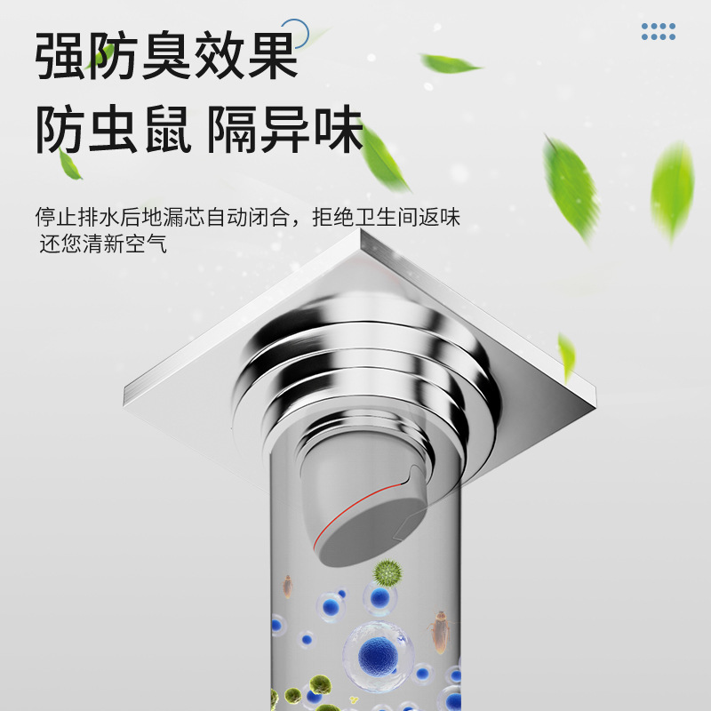 Chrome-plated all-copper floor drain is a universal anti-odor device for bathrooms, shower rooms, long invisible balconies and washing machines Application Scenario
