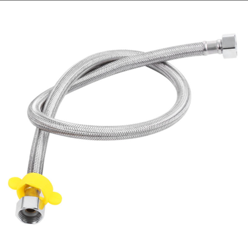 4-point metal high-pressure hose connected to faucet water heater, 304 stainless steel braided steel wire, cold and hot toilet water inlet hose Item Picture