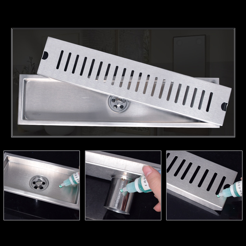 304 stainless steel rectangular floor drain, thickened bathroom, shower room, anti-odor, balcony, large-flow long strip floor drain Application Scenario