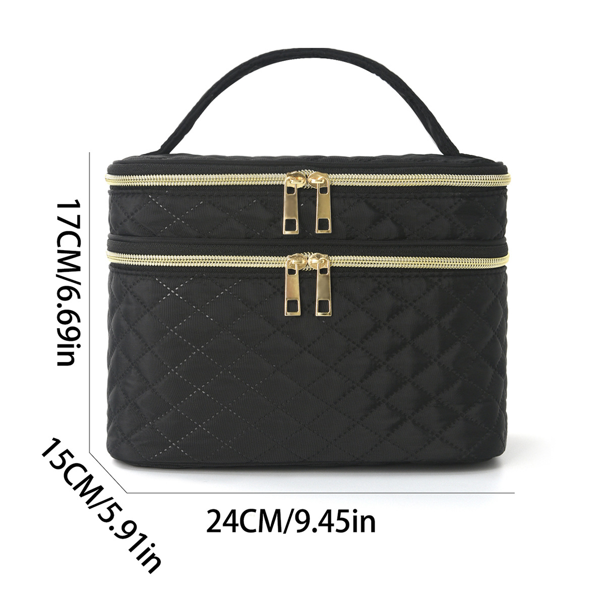 etsy in-stock embroidery custom cross-border double-layer large-capacity makeup bag, travel portable, high appearance level makeup storage bag Application Scenario