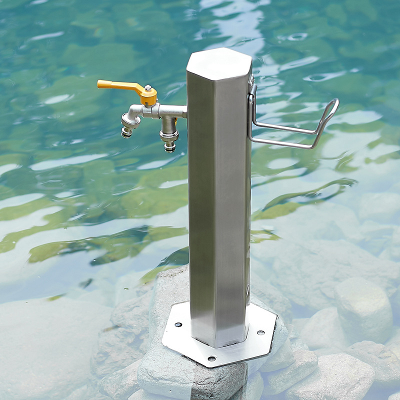 304 stainless steel outdoor column faucet, sun protection and anti-freezing crack, courtyard garden standing water pile, outdoor floor-standing water column details Picture