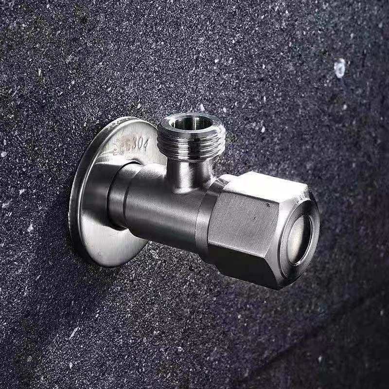 304 stainless steel all-copper Angle valve, hot and cold water switch, household one inlet, two outlets, three-way, 4-way valve, stop manifold details Picture