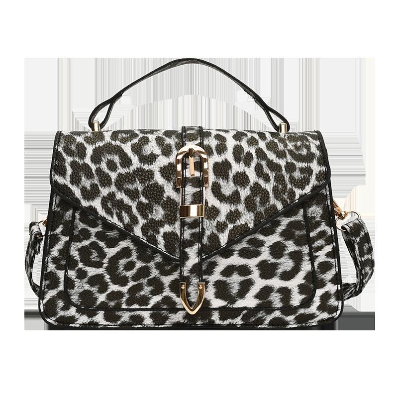 European and American retro, fashionable leopard print 2025 simple summer new style, personalized hand-held crossbody small square bag for women Item Picture