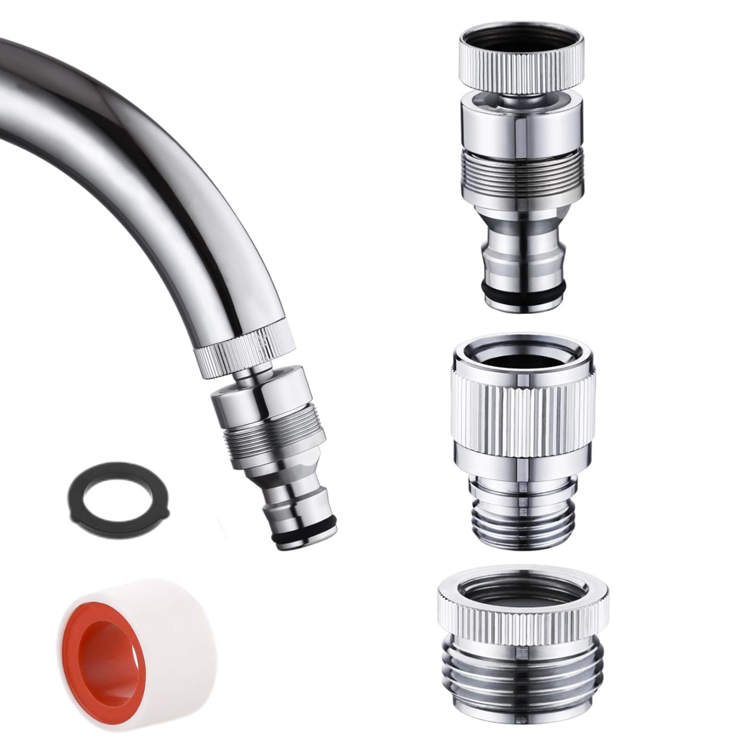 Quick connector adapter, shower garden pipe quick connection, bathroom kitchen faucet adapter quick installation parts details Picture