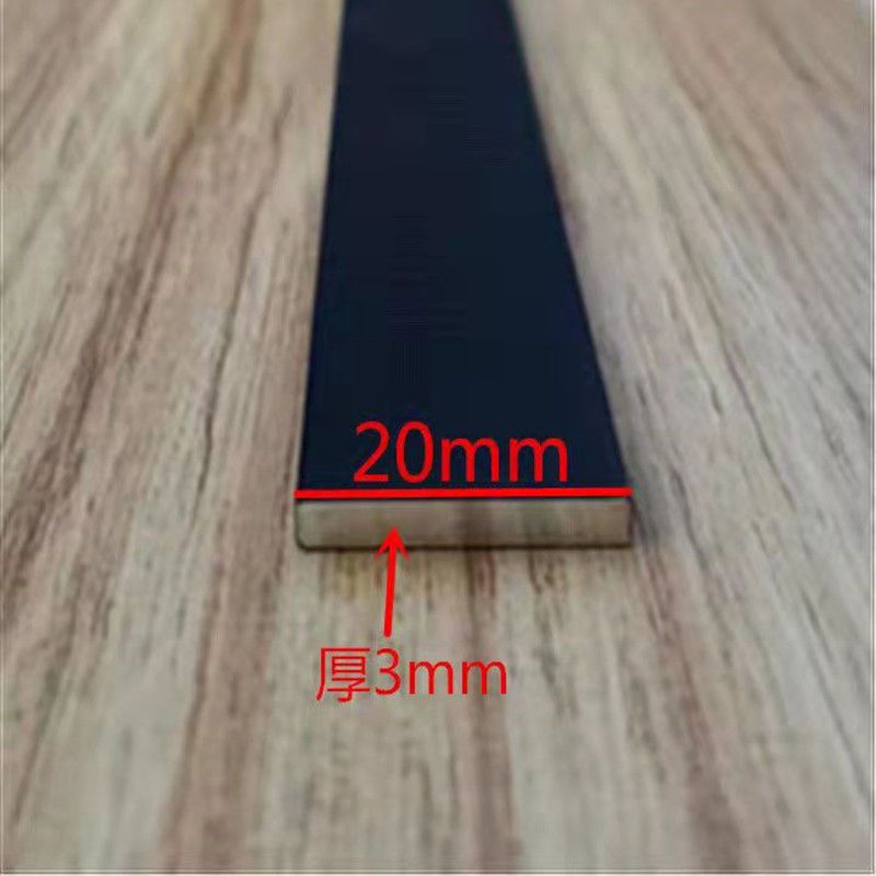 Aluminum alloy flat aluminum decorative strips, black flat pressure strips, straight aluminum sheets, aluminum bars, diy aluminum square strips, solid aluminum Item Picture