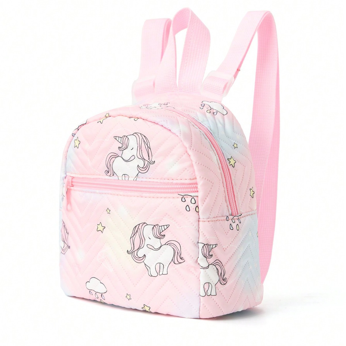 A popular female rainbow multi-color PU quilted mini backpack for cross-border trade, a casual, fashionable and high-end backpack Item Picture