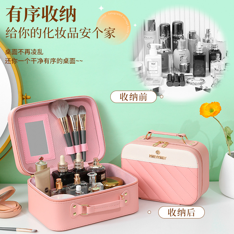 Manufacturer wholesale cosmetic bags, high appearance level, portable large-capacity storage bags, travel hand-held souvenirs, cosmetic cases details Picture