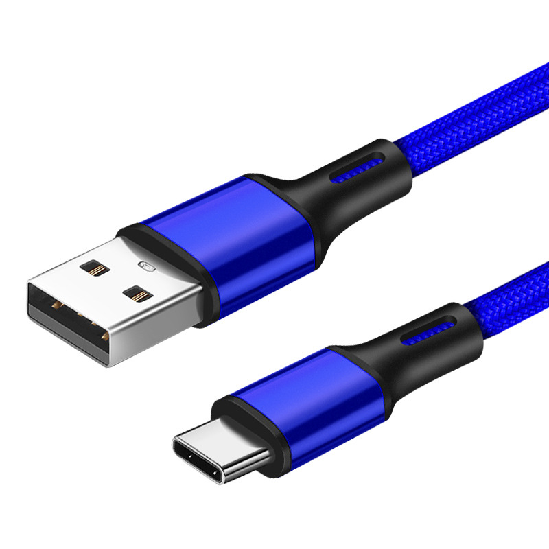 Factory wholesale of 2-meter and 3-meter nylon braided data cables suitable for Apple Type-C and Android phones Item Picture
