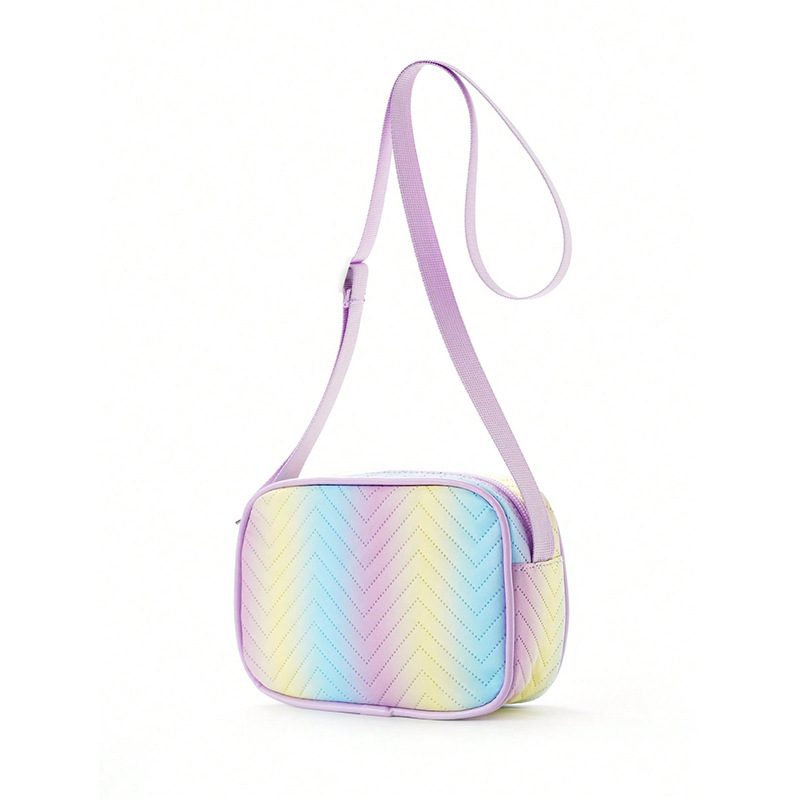 Cross-border single-shoulder women's bag, solid color printed single-shoulder bag, personalized single-shoulder bag for boys and girls, girls' crossbody bag, coin purse Specification drawing