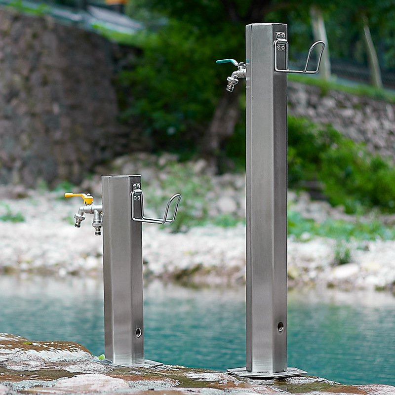 304 stainless steel outdoor column faucet, sun protection and anti-freezing crack, courtyard garden standing water pile, outdoor floor-standing water column Specification drawing