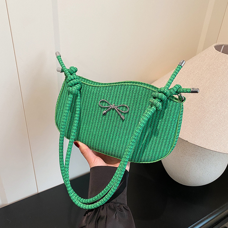 Cross-border Women's Bag 2025 new style single-shoulder crossbody small square bag, underarm bag, Korean version versatile bow coin purse full figure
