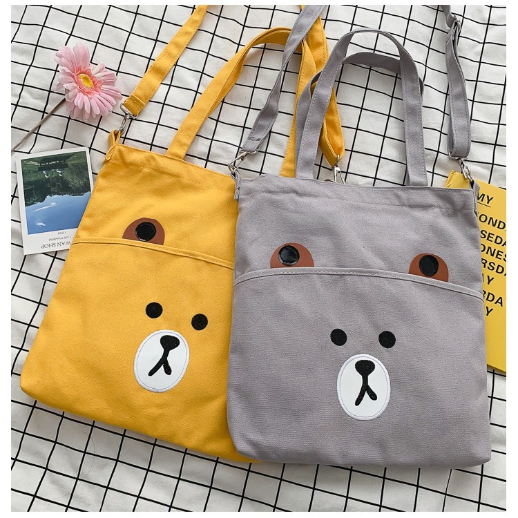 Canvas tote bag 2024 New style canvas hand-held shoulder crossbody bag student printed bag, a cross-border bestseller details Picture