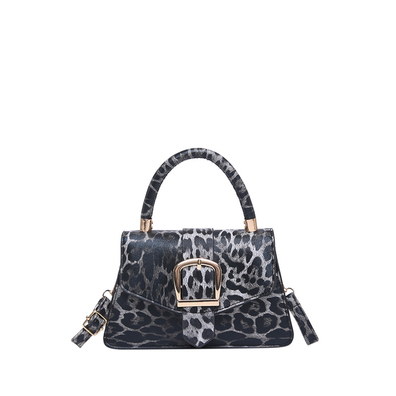 Cross-border retro leopard print hand-held small square bag for women, new winter 2024 fashion square pliers single-shoulder bag, high-end crossbody bag Item Picture