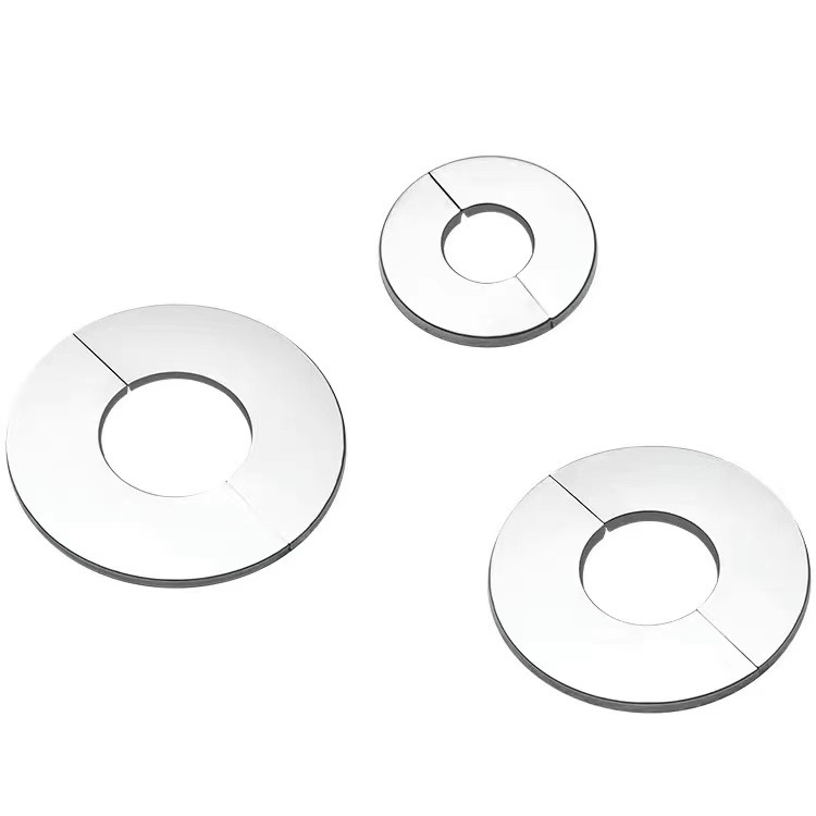 Stainless steel decorative cover, faucet, triangular valve, circular split type air conditioning hole cover for gas water heater exhaust pipe Item Picture