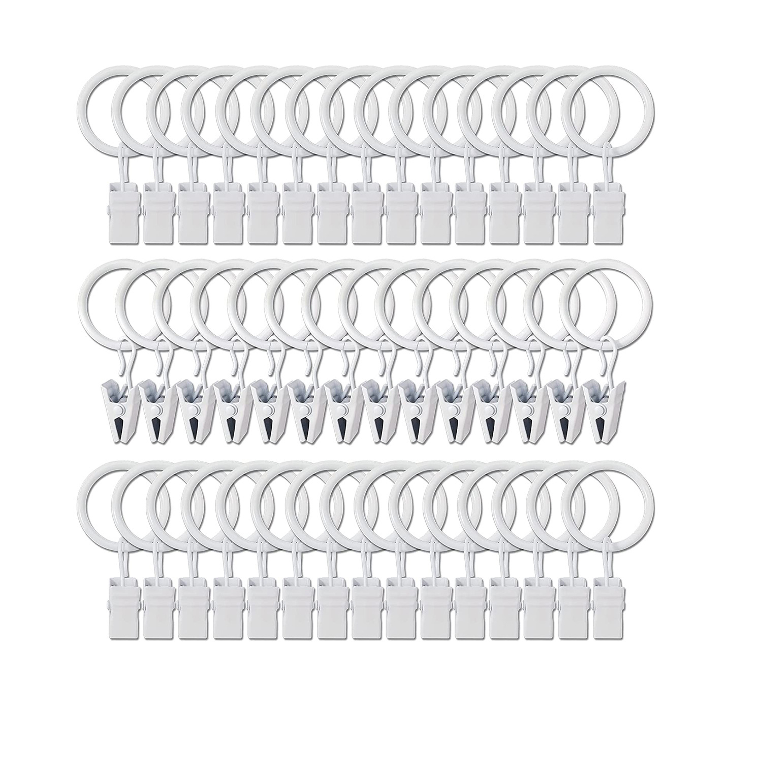 White curtain ring clips, home hardware curtain accessories, baked paint white curtain clips, Roman rings Application Scenario